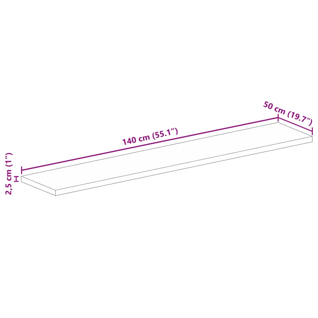 vidaXL Επιφάνεια Τραπεζιού Ορθογώνια 140x50x2,5εκ. Ανακυκλωμένο Ξύλο
