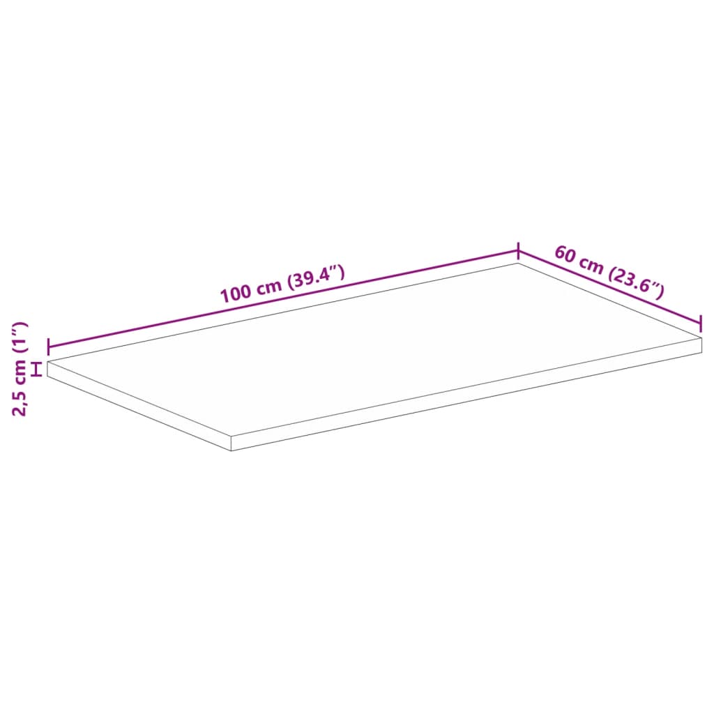 vidaXL Επιφάνεια Τραπεζιού Ορθογώνια 100x60x2,5 εκ. Ανακυκλωμένο Ξύλο