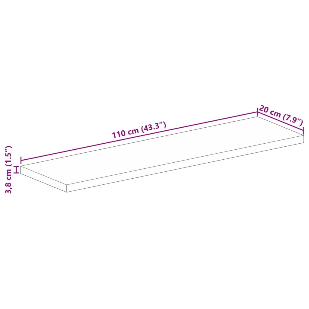 vidaXL Επιφάνεια Τραπεζιού Ορθογώνια 110x20x3,8 εκ. Ανακυκλωμένο Ξύλο