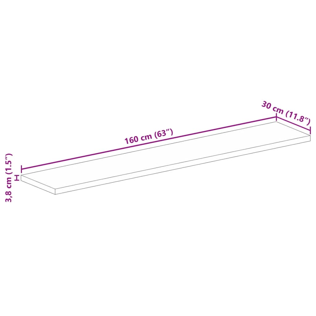 vidaXL Επιφάνεια Τραπεζιού Ορθογώνια 160x30x3,8 εκ. Ανακυκλωμένο Ξύλο