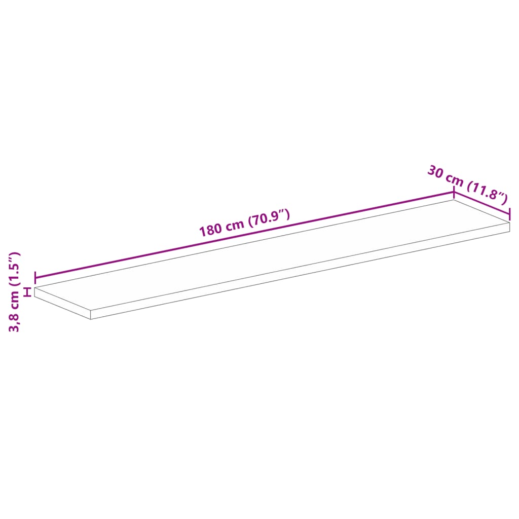 vidaXL Επιφάνεια Τραπεζιού Ορθογώνια 180x30x3,8 εκ. Ανακυκλωμένο Ξύλο