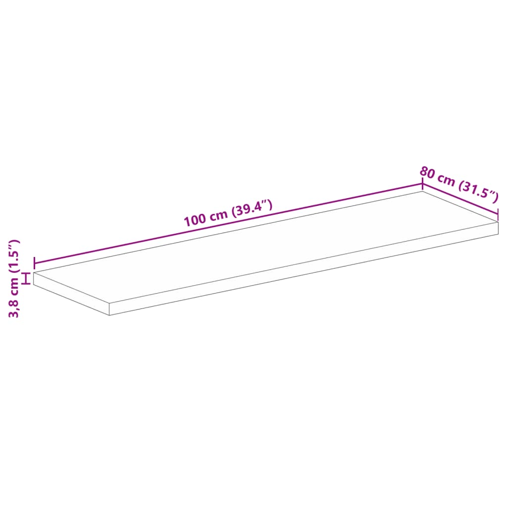 vidaXL Επιφάνεια Τραπεζιού Ορθογώνια 100x80x3,8 εκ. Ανακυκλωμένο Ξύλο