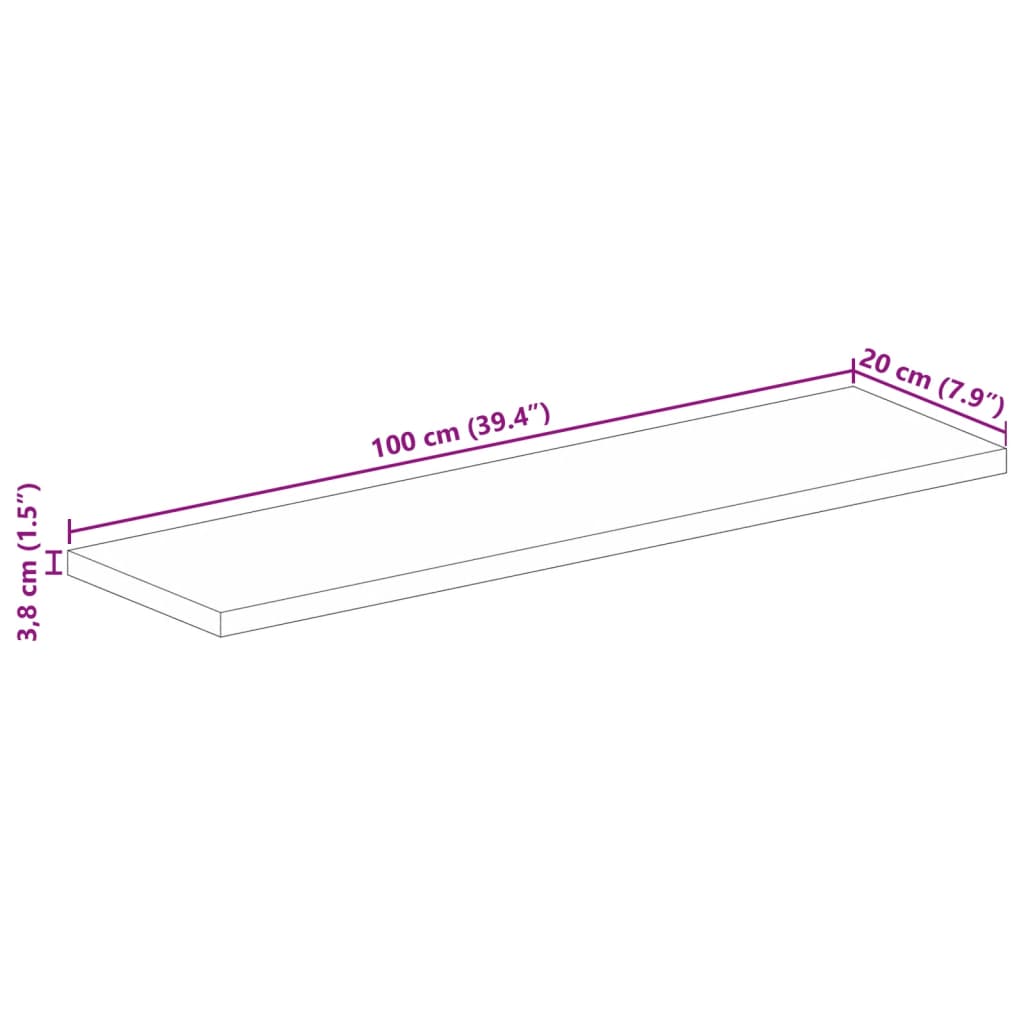 vidaXL Επιφάνεια Τραπεζιού Ορθογώνια 100x20x3,8 εκ. Ανακυκλωμένο Ξύλο