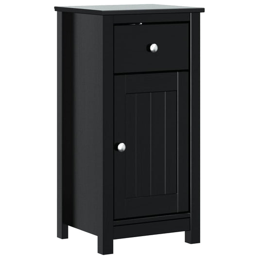 vidaXL Ντουλάπι Μπάνιου BERG Μαύρο 40 x 34 x 80 εκ. Μασίφ Ξύλο Πεύκου