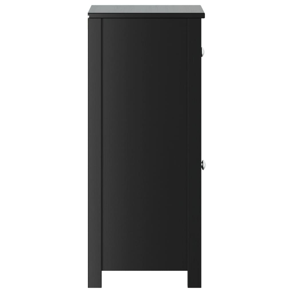 vidaXL Ντουλάπι Μπάνιου BERG Μαύρο 40 x 34 x 80 εκ. Μασίφ Ξύλο Πεύκου