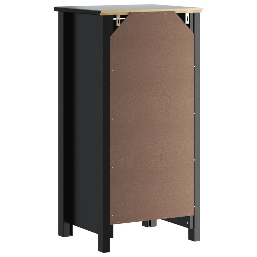 vidaXL Ντουλάπι Μπάνιου BERG Μαύρο 40 x 34 x 80 εκ. Μασίφ Ξύλο Πεύκου