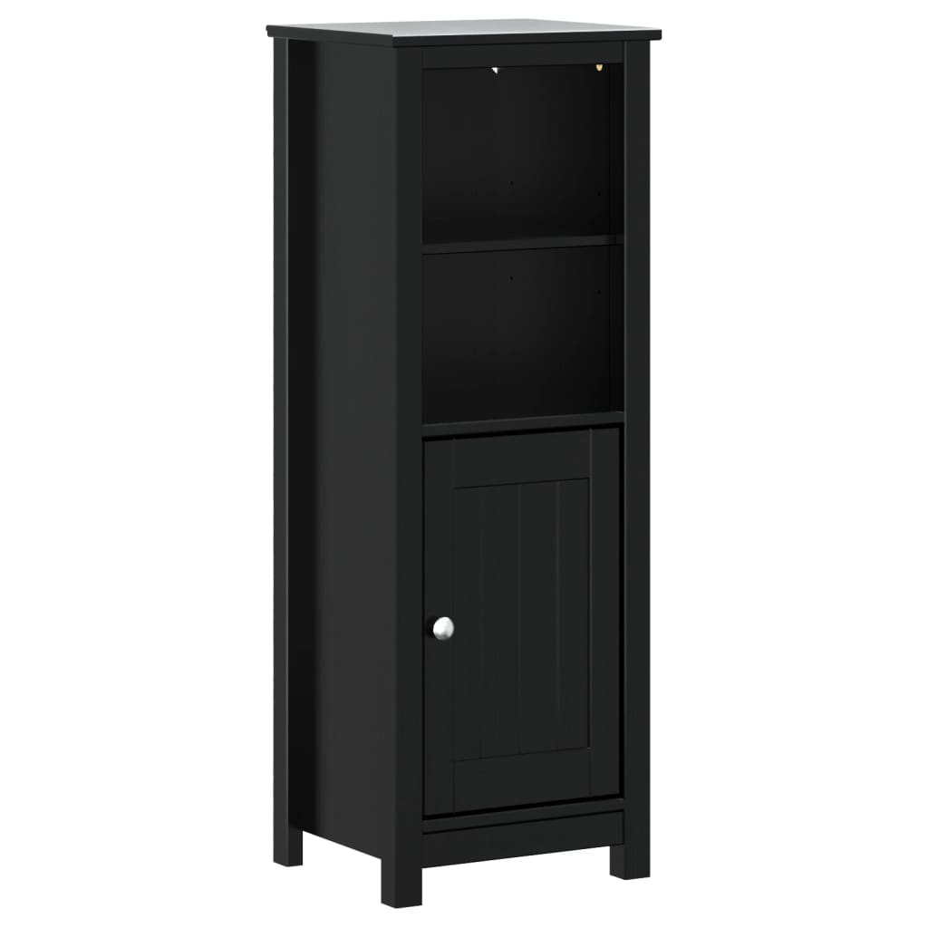 vidaXL Ντουλάπι Μπάνιου BERG Μαύρο 40 x 34 x 110 εκ. Μασίφ Ξύλο Πεύκου