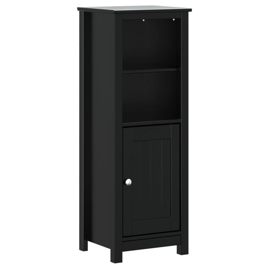 vidaXL Ντουλάπι Μπάνιου BERG Μαύρο 40 x 34 x 110 εκ. Μασίφ Ξύλο Πεύκου