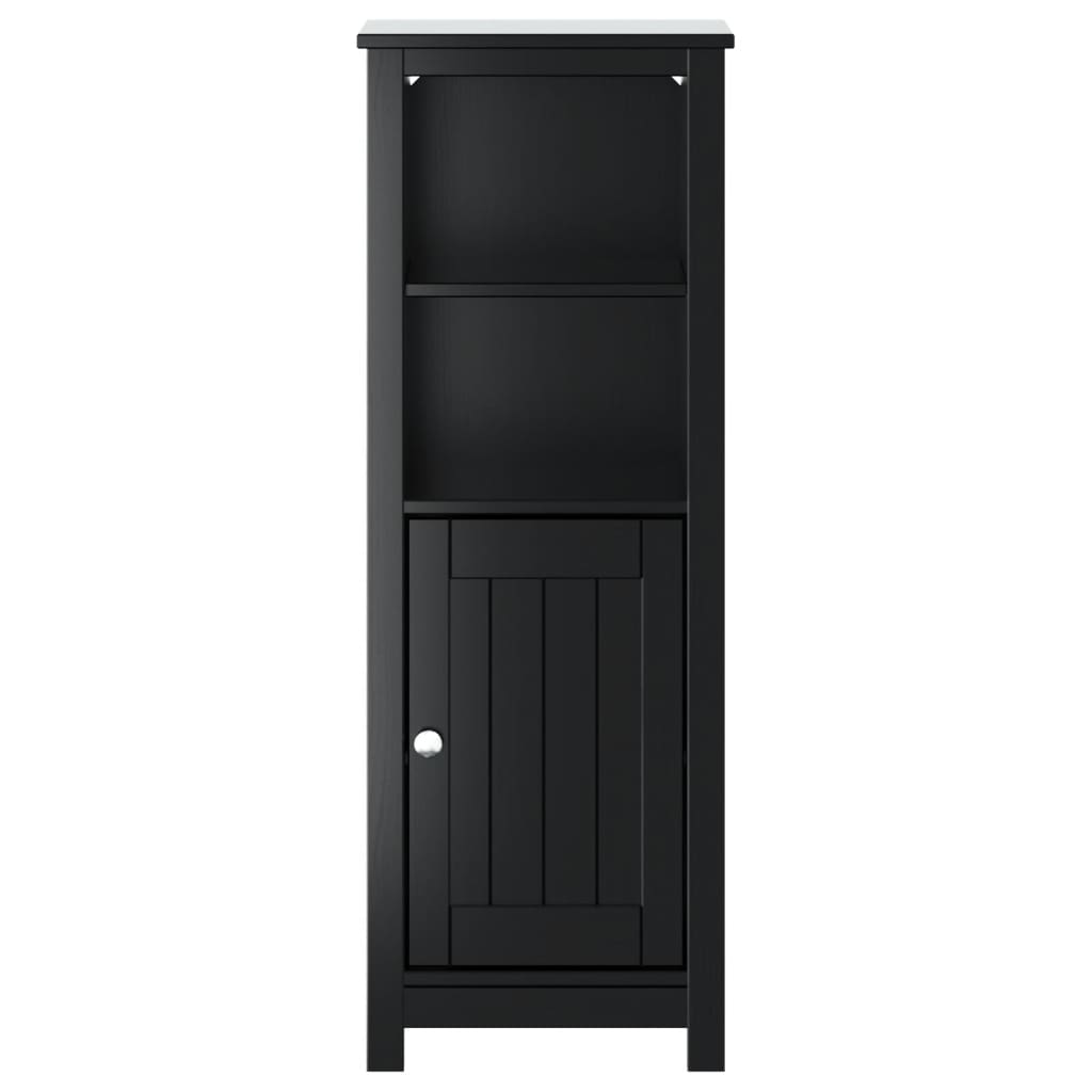 vidaXL Ντουλάπι Μπάνιου BERG Μαύρο 40 x 34 x 110 εκ. Μασίφ Ξύλο Πεύκου