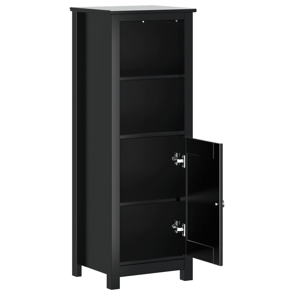 vidaXL Ντουλάπι Μπάνιου BERG Μαύρο 40 x 34 x 110 εκ. Μασίφ Ξύλο Πεύκου