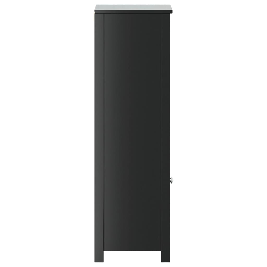 vidaXL Ντουλάπι Μπάνιου BERG Μαύρο 40 x 34 x 110 εκ. Μασίφ Ξύλο Πεύκου