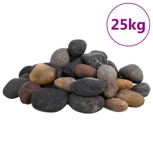 vidaXL Βότσαλα Γυαλισμένα Πολύχρωμα 25 κ. 5-8 εκ.