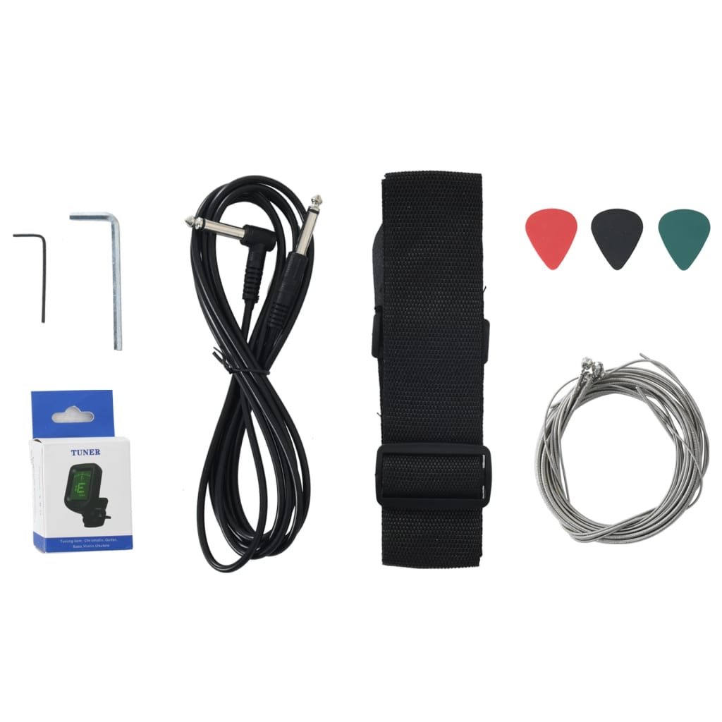 vidaXL Ηλεκτρικό Μπάσο για Αρχάριους Μπλε & Μαύρο 4/4 46" με Θήκη