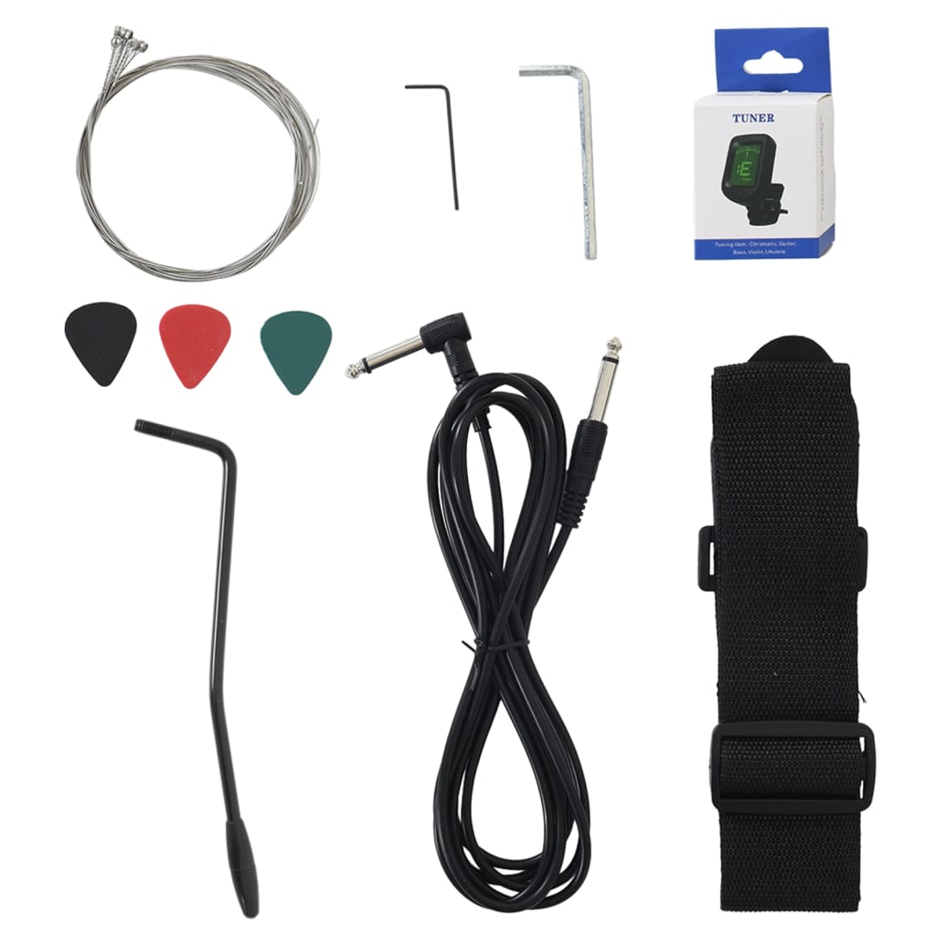 vidaXL Ηλεκτρική Κιθάρα για Αρχάριους Μαύρη 4/4 39" με Θήκη