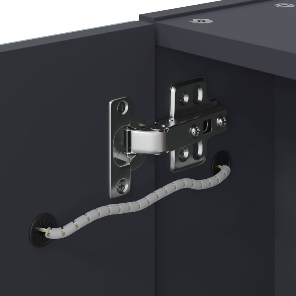 vidaXL Καθρέφτης Μπάνιου με Ντουλάπι & LED Ανοιχτό Γκρι 45x13x52 εκ.