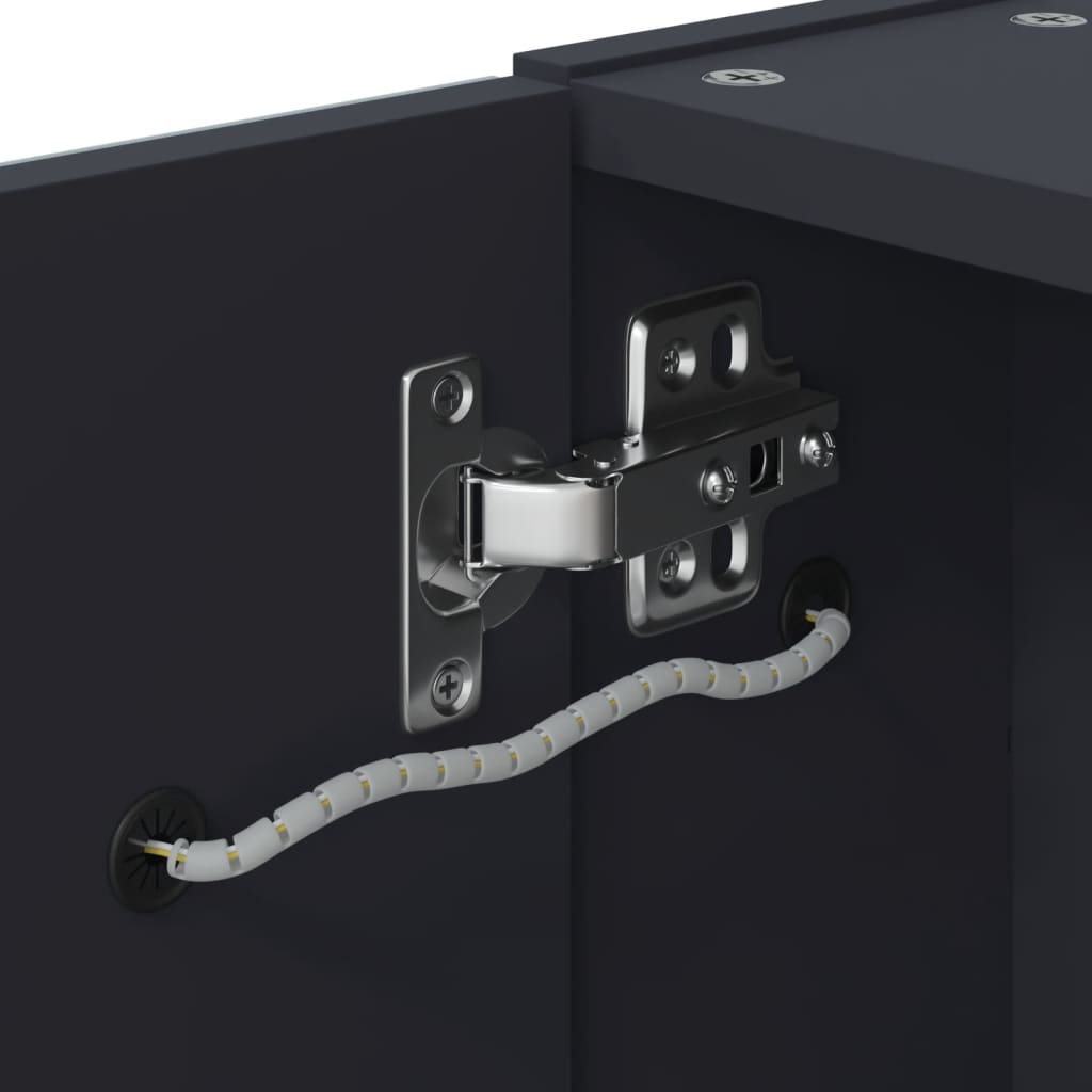 vidaXL Καθρέφτης Μπάνιου με Ντουλάπι & LED Ανοιχτό Γκρι 60x13x52 εκ.