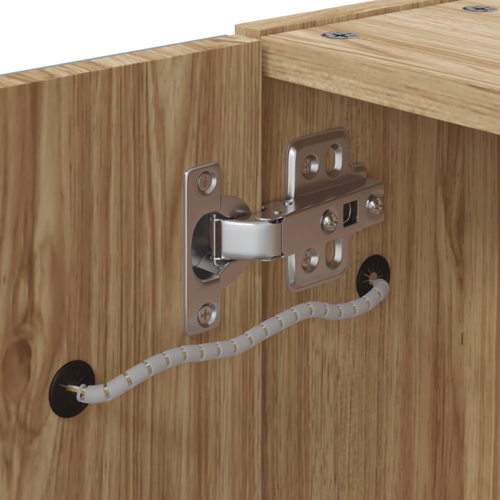 vidaXL Καθρέφτης Μπάνιου με Ντουλάπι & LED Χρώμα Δρυός 60x13x52 εκ.