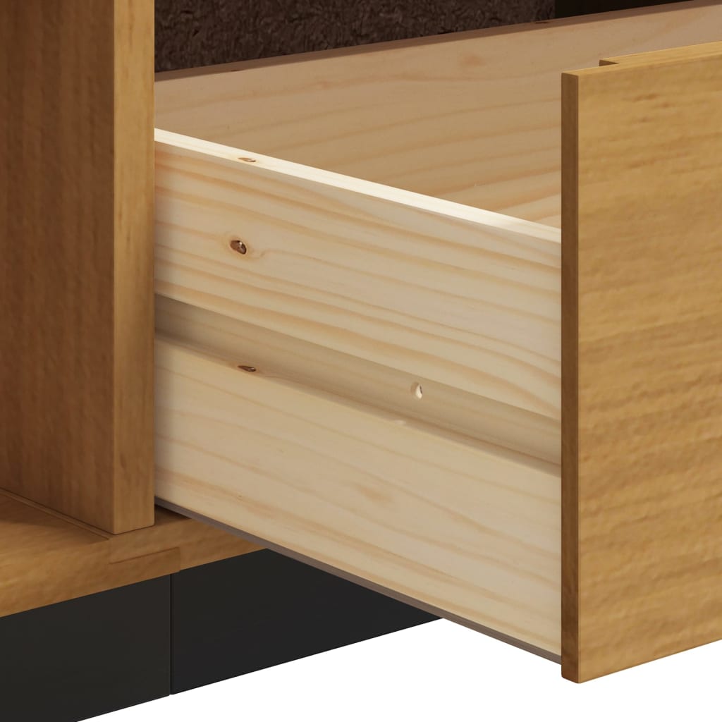vidaXL Έπιπλο Τηλεόρασης FLAM 158x40x50 εκ. Μασίφ Πεύκο Γυάλινη Πόρτα