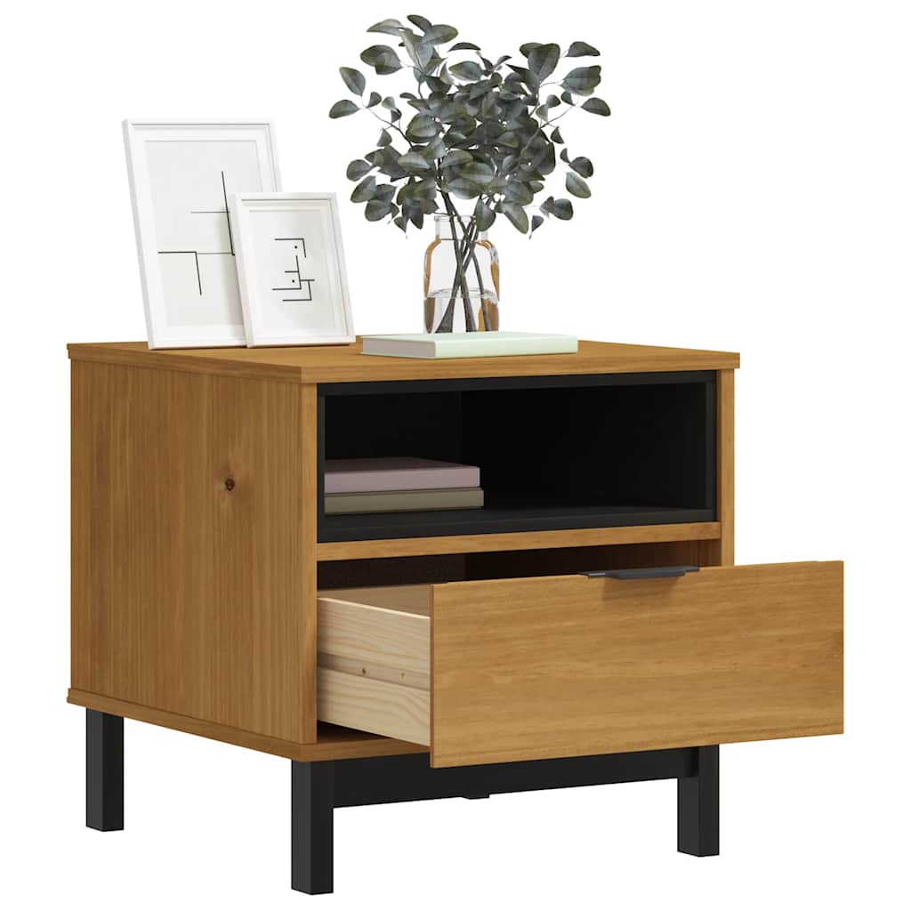 vidaXL Τραπεζάκι Βοηθητικό FLAM 50 x 50 x 50 εκ. από Μασίφ Ξύλο Πεύκου