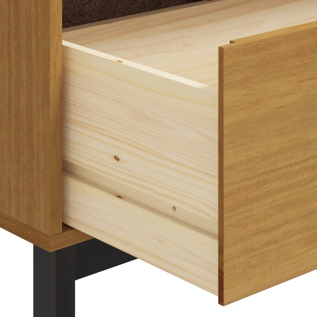 vidaXL Μπουφές FLAM 110x40x80εκ. από Μασίφ Ξύλο Πεύκο με Γυάλινη Πόρτα