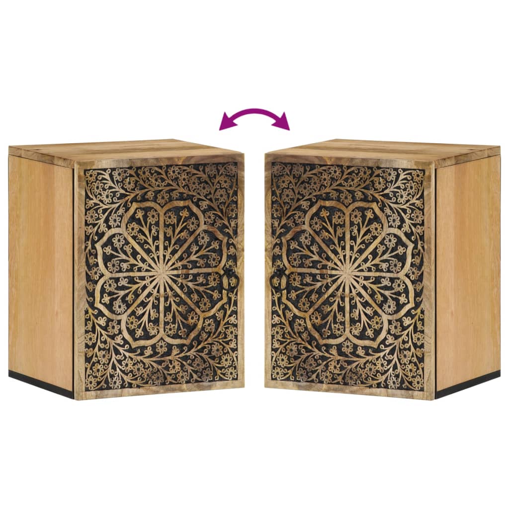 vidaXL Ντουλάπι Μπάνιου Επιτοίχιο 38x33x48 εκ. από Μασίφ Ξύλο Μάνγκο