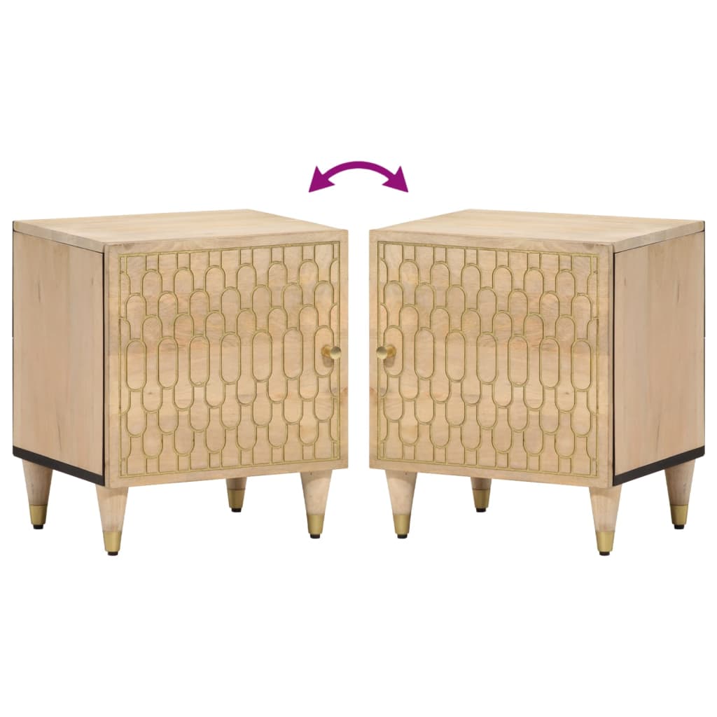 vidaXL Κομοδίνα 2 τεμ. 40 x 33 x 46 εκ. από Μασίφ Ξύλο Μάνγκο