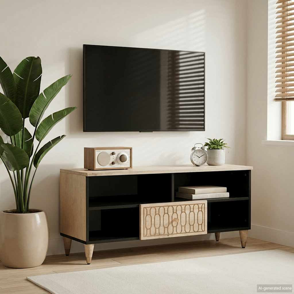 vidaXL Έπιπλο Τηλεόρασης 100 x 33 x 46 εκ. από Μασίφ Ξύλο Μάνγκο