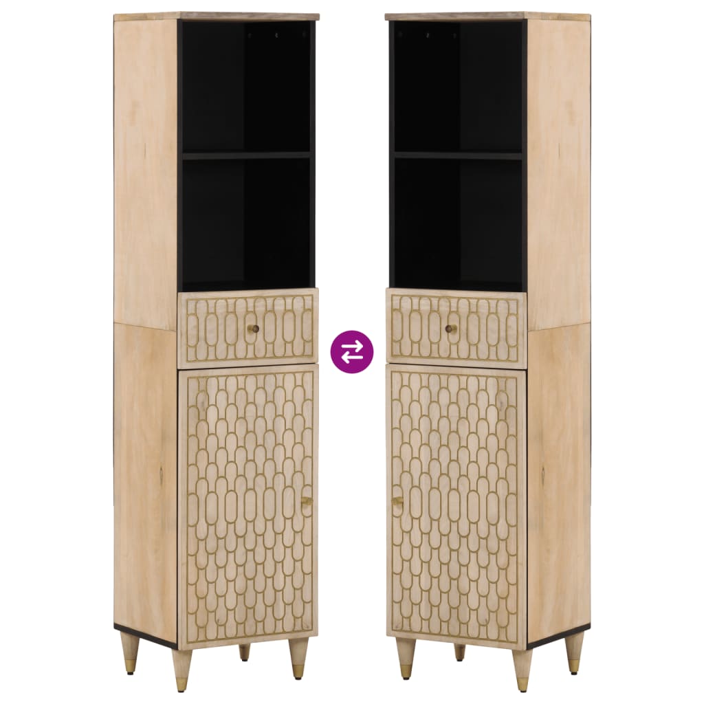 vidaXL Ντουλάπι Μπάνιου 38 x 33 x 160 εκ. από Μασίφ Ξύλο Μάνγκο