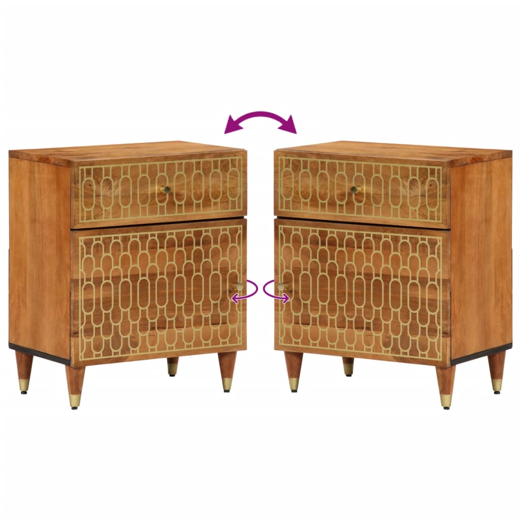 vidaXL Κομοδίνο 50 x 33 x 60 εκ. από Μασίφ Ξύλο Μάνγκο