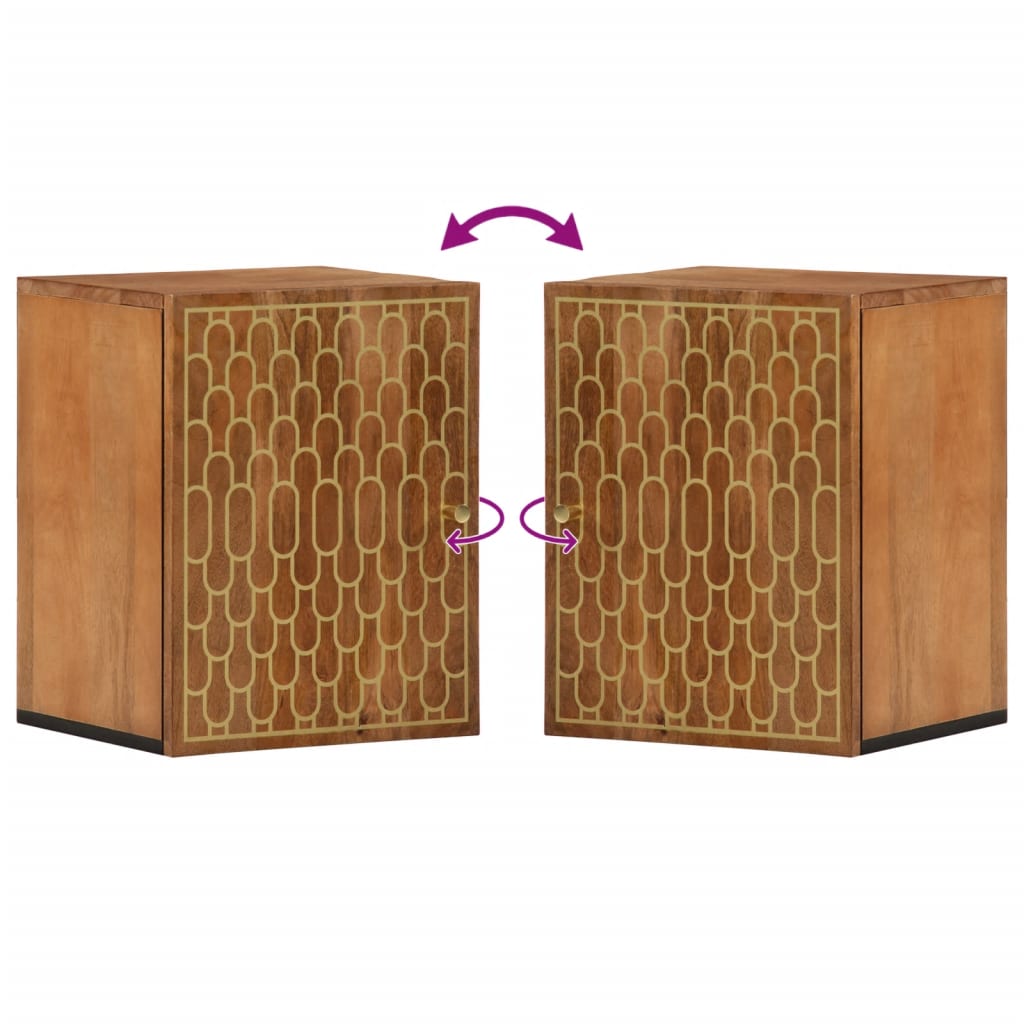 vidaXL Ντουλάπι Μπάνιου Επιτοίχιο 38x33x48 εκ. από Μασίφ Ξύλο Μάνγκο