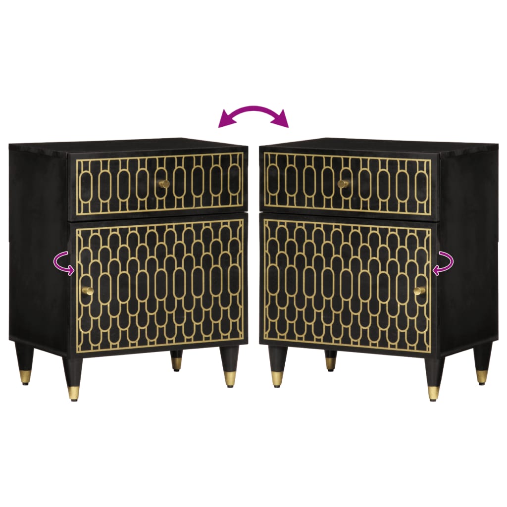 vidaXL Κομοδίνο 50 x 33 x 60 εκ. από Μασίφ Ξύλο Μάνγκο