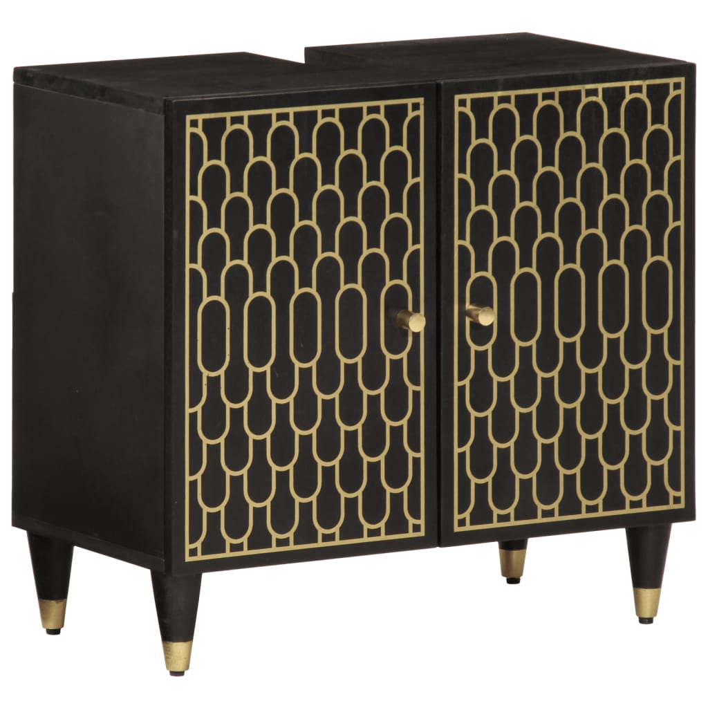 vidaXL Ντουλάπι Μπάνιου 62 x 33 x 58 εκ. από Μασίφ Ξύλο Μάνγκο