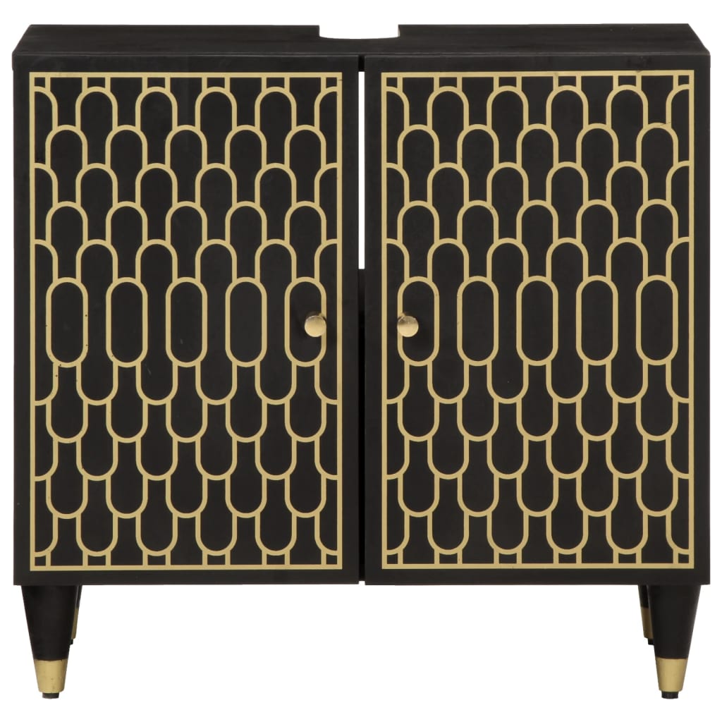 vidaXL Ντουλάπι Μπάνιου 62 x 33 x 58 εκ. από Μασίφ Ξύλο Μάνγκο