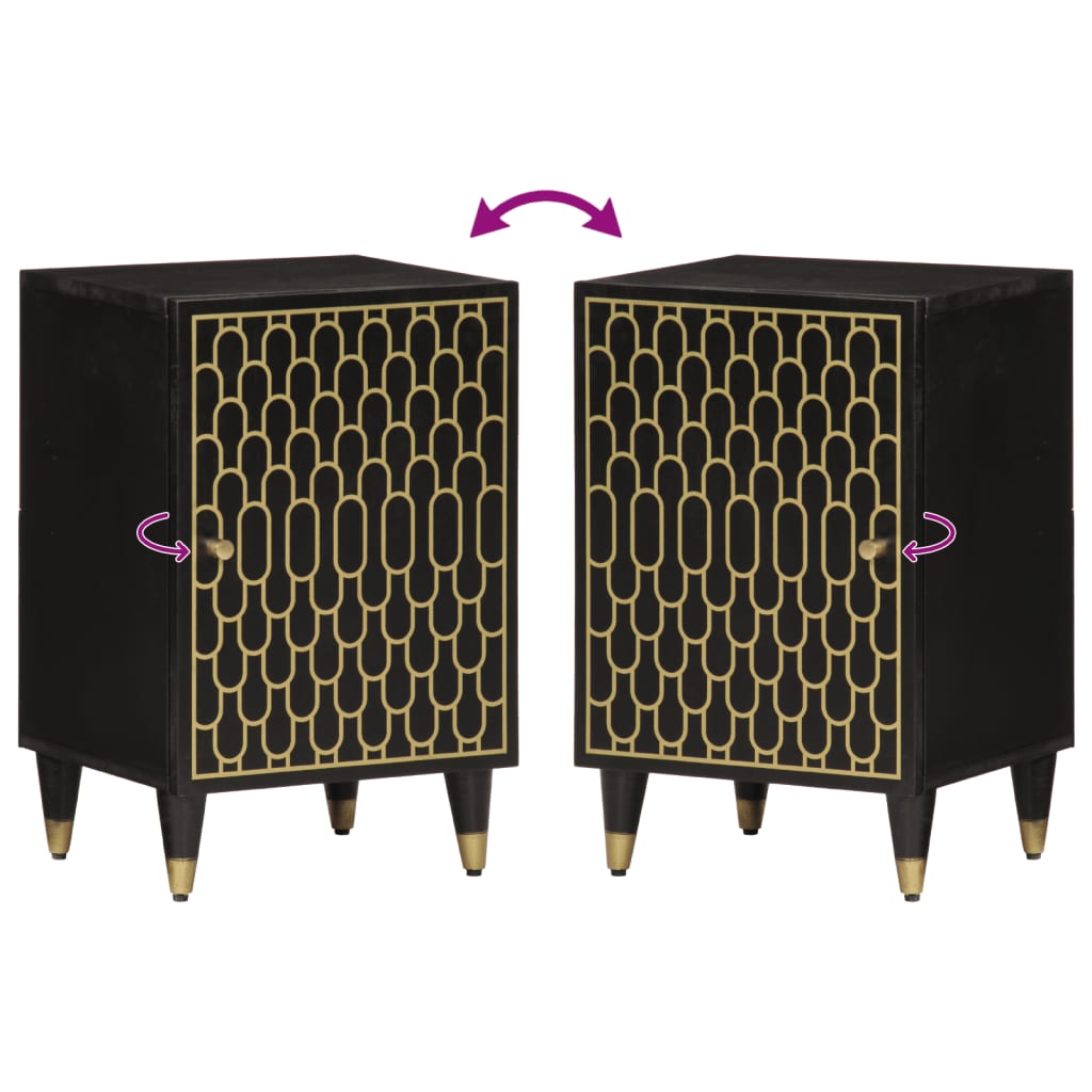 vidaXL Ντουλάπι Μπάνιου 38 x 33 x 58 εκ. από Μασίφ Ξύλο Μάνγκο