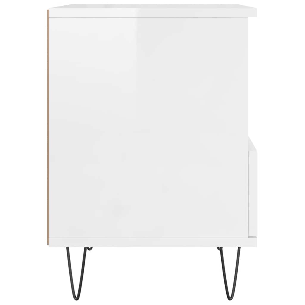 vidaXL Κομοδίνα 2 τεμ. Γυαλ. Λευκό 40 x 35 x 50 εκ. Επεξεργασμένο Ξύλο