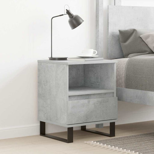 vidaXL Κομοδίνο Γκρι Σκυροδέματος 40 x 35 x 50 εκ. από Επεξεργ. Ξύλο