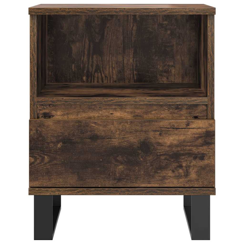 vidaXL Κομοδίνα 2 τεμ. Καπνιστή Δρυς 40 x 35 x 50 εκ. Επεξεργ. Ξύλο