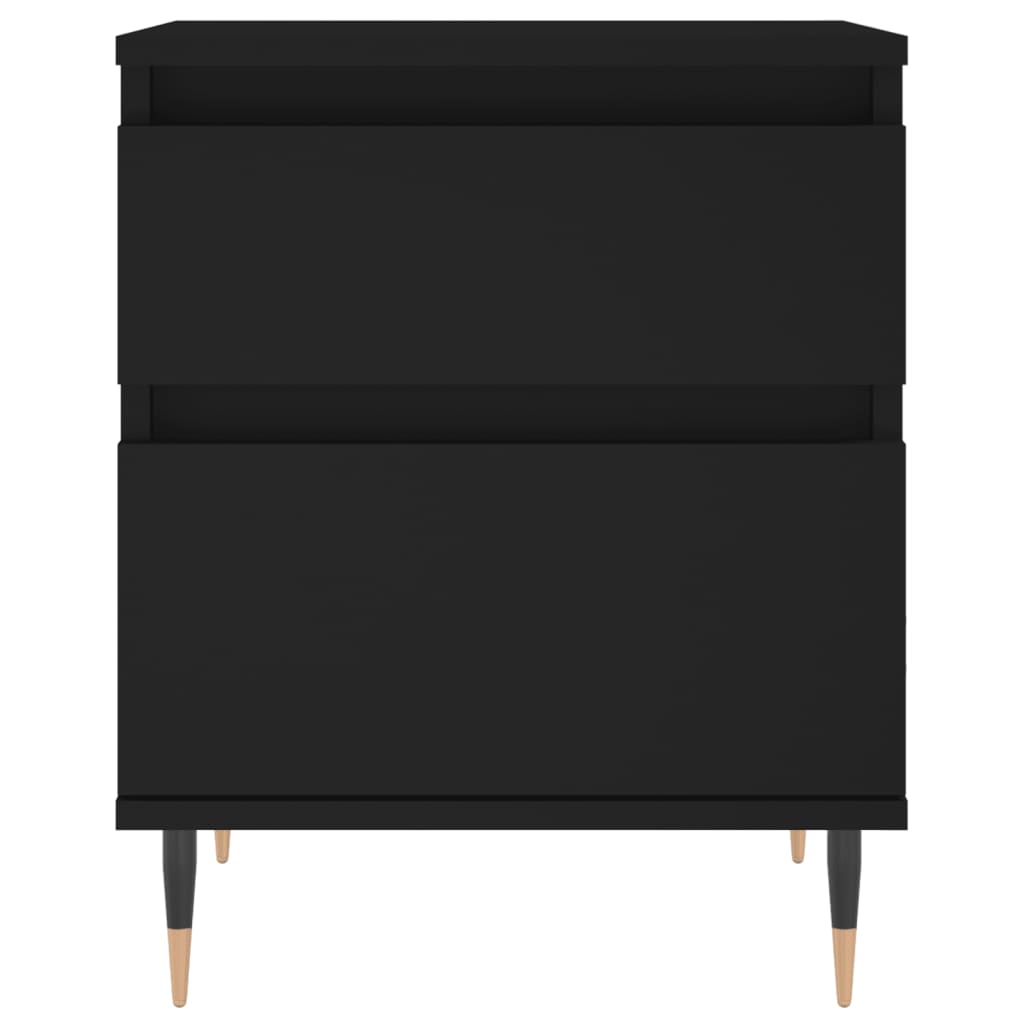 vidaXL Κομοδίνα 2 τεμ. Μαύρα 40 x 35 x 50 εκ. από Επεξεργασμένο Ξύλο
