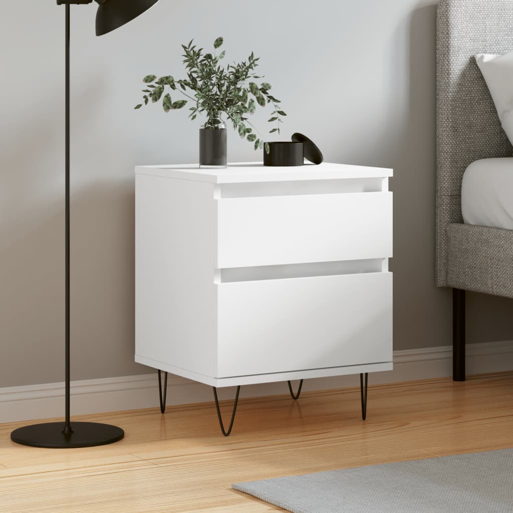 vidaXL Κομοδίνο Λευκό 40 x 35 x 50 εκ. από Επεξεργασμένο Ξύλο