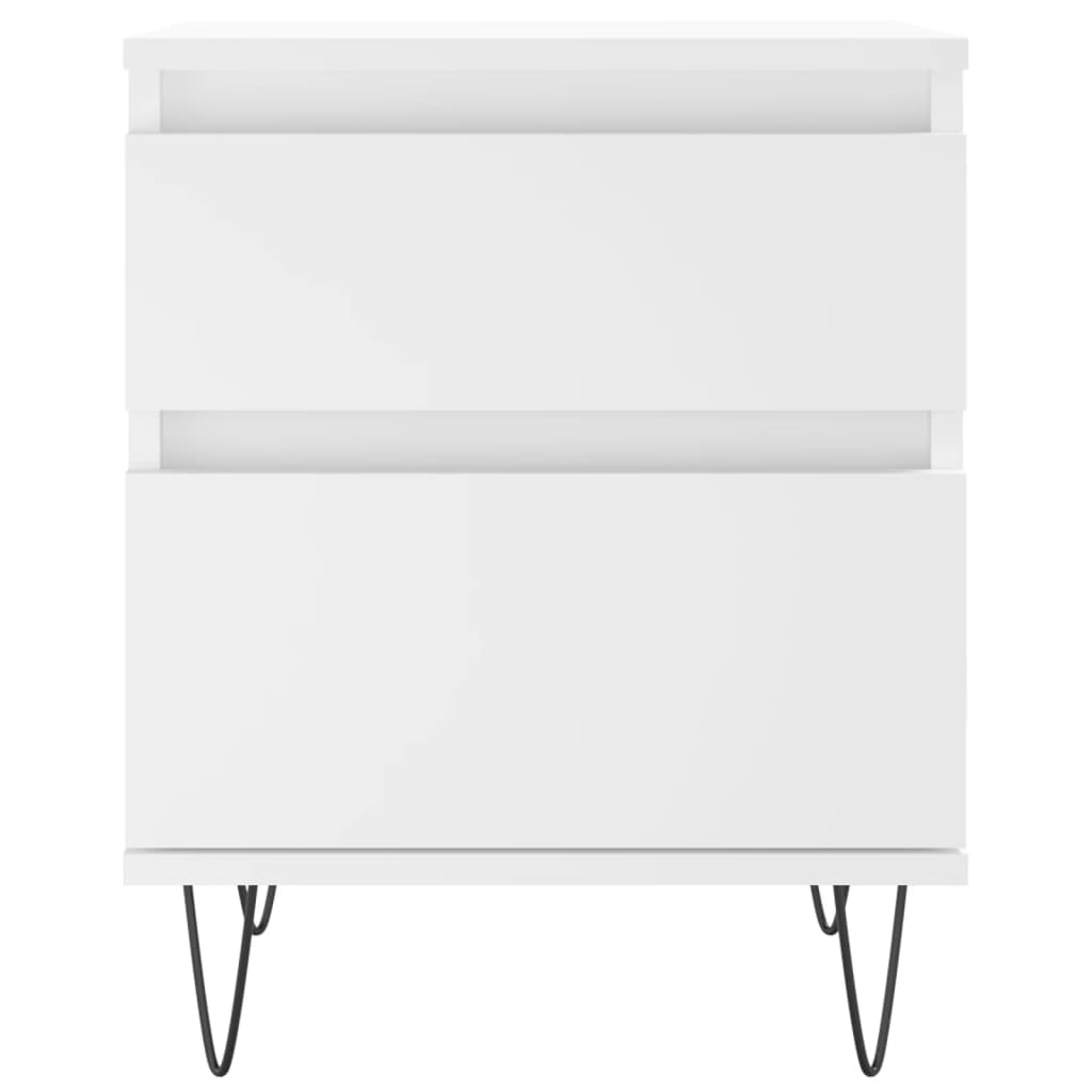 vidaXL Κομοδίνα Λευκά 2 τεμ. 40 x 35 x 50 εκ. από Επεξεργασμένο Ξύλο