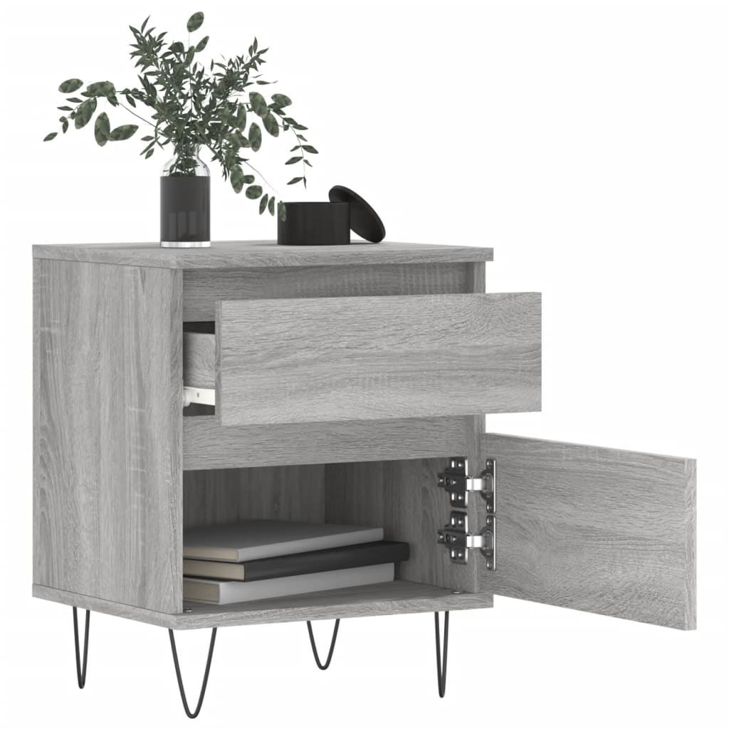 vidaXL Κομοδίνο Γκρι Sonoma 40 x 35 x 50 εκ. από Επεξεργασμένο Ξύλο