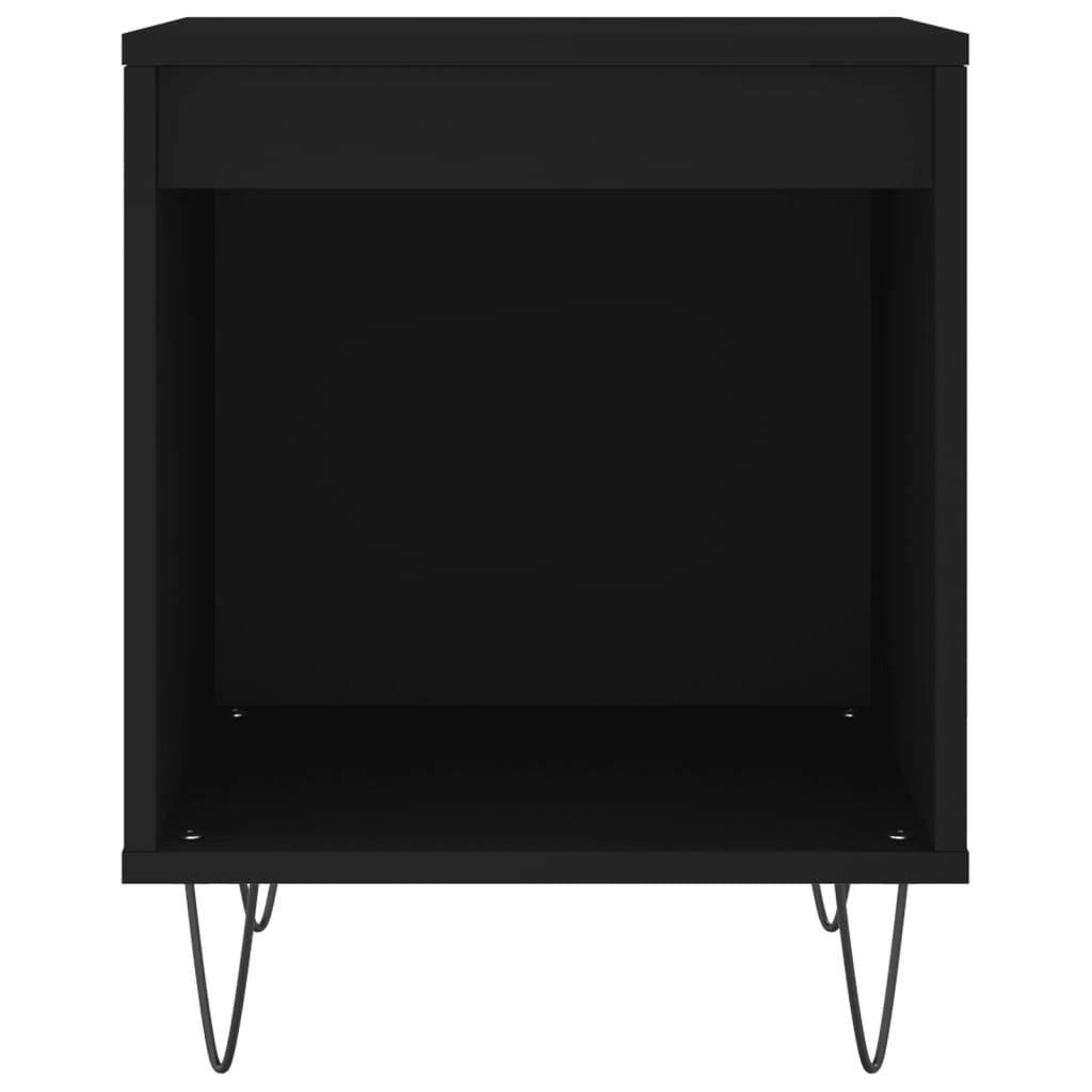 vidaXL Κομοδίνα 2 τεμ. Μαύρα 40 x 35 x 50 εκ. από Επεξεργασμένο Ξύλο
