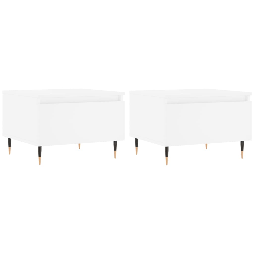 vidaXL Τραπεζάκια Σαλονιού 2 τεμ. Λευκά 50 x 46 x 35 εκ. Επεξεργ. Ξύλο