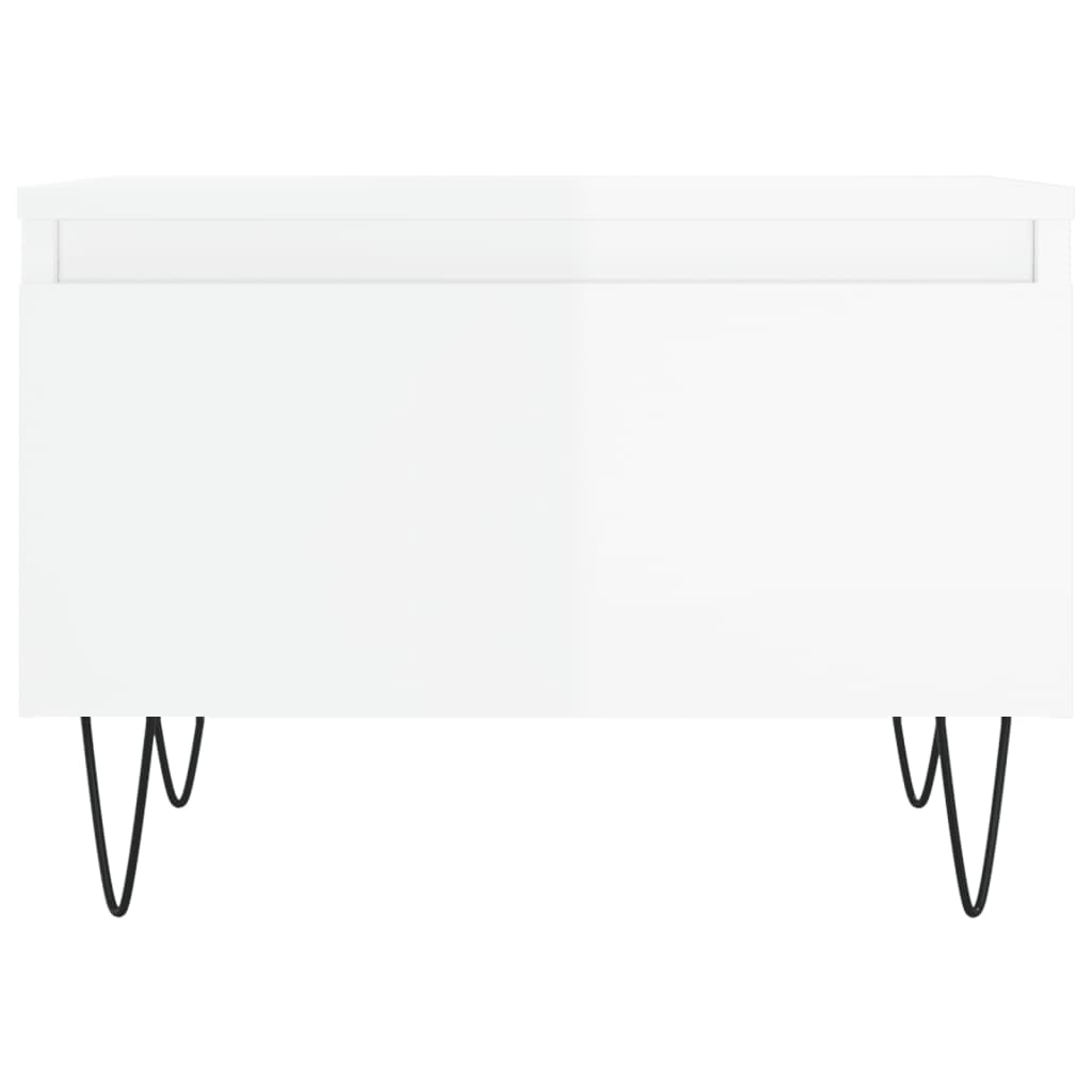 vidaXL Τραπεζάκια Σαλονιού 2 τεμ. Γυαλ. Λευκό 50x46x35 εκ. Επεξ. Ξύλο