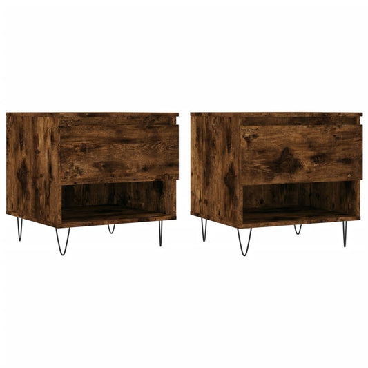 vidaXL Τραπεζάκια Σαλονιού 2 τεμ. Καπνιστή Δρυς 50x46x50 εκ Επεξ. Ξύλο