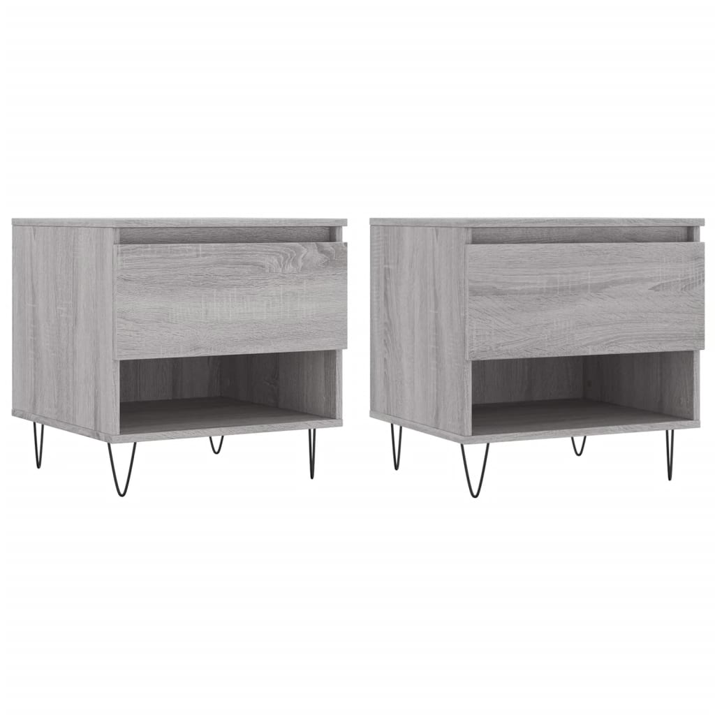 vidaXL Τραπεζάκια Σαλονιού 2 τεμ. Γκρι Sonoma 50x46x50 εκ. Επεξ. Ξύλο