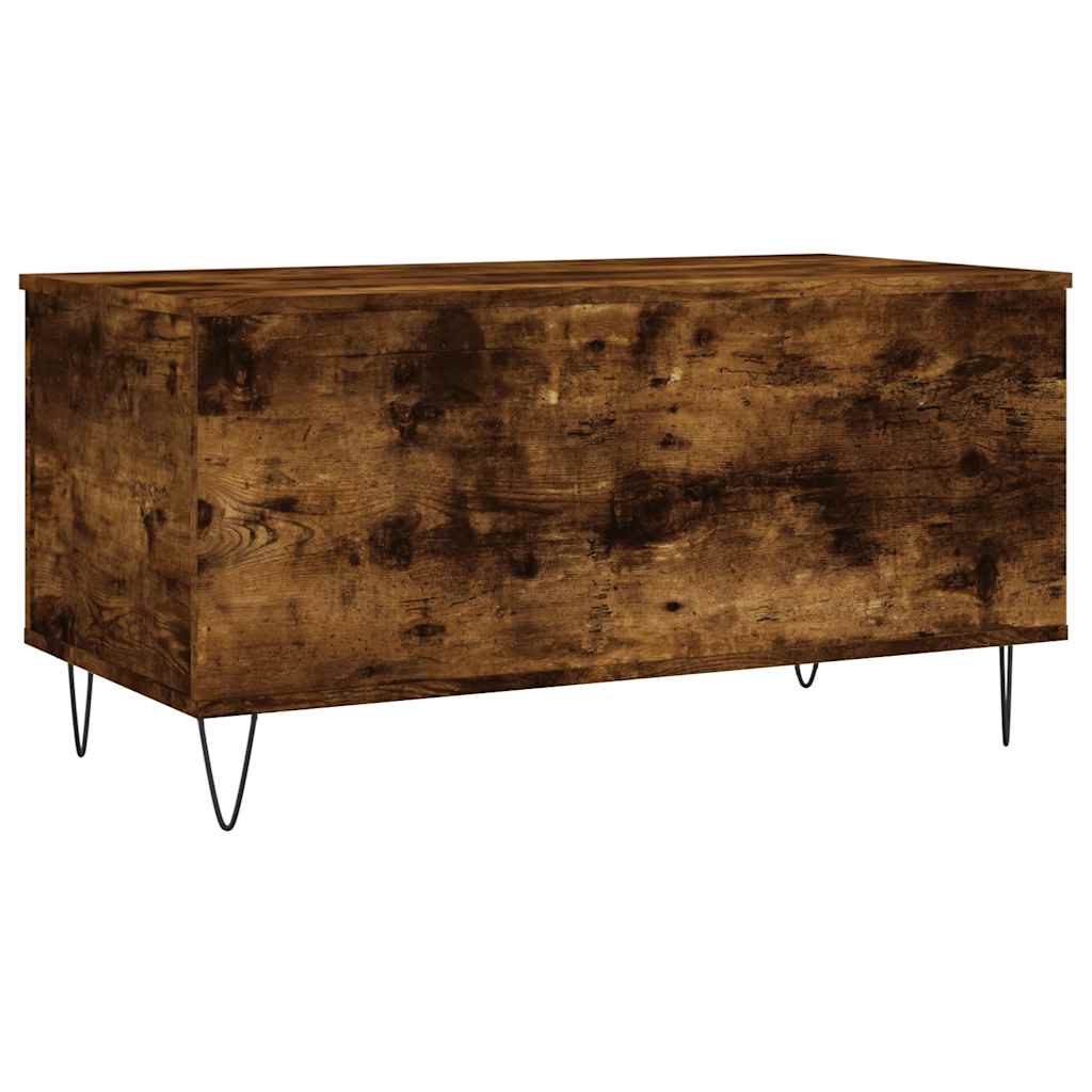 vidaXL Τραπεζάκι Σαλονιού Καπνιστή Δρυς 90x44,5x45 εκ. Επεξ. Ξύλο
