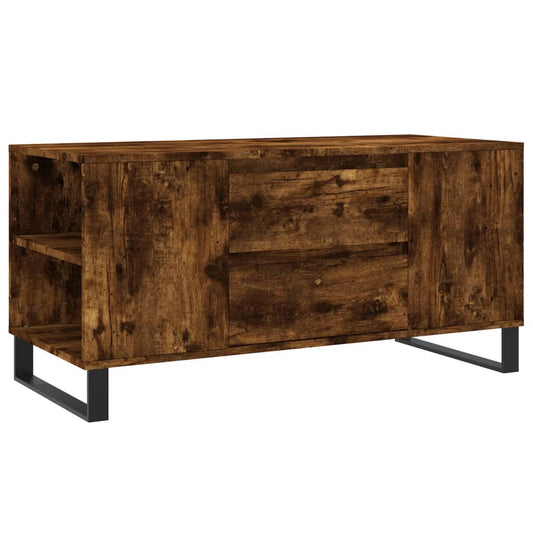 vidaXL Τραπεζάκι Σαλονιού Καπνιστή Δρυς 102x44,5x50 εκ. Επεξεργ. Ξύλο