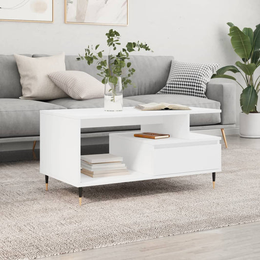 vidaXL Τραπεζάκι Σαλονιού Λευκό 90 x 49 x45 εκ. από Επεξεργασμένο Ξύλο