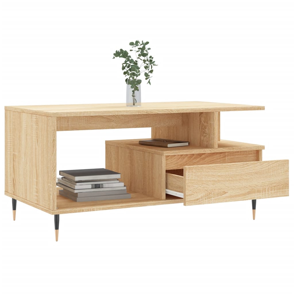 vidaXL Τραπεζάκι Σαλονιού Sonoma Δρυς 90x49x45 εκ. Επεξεργασμένο Ξύλο